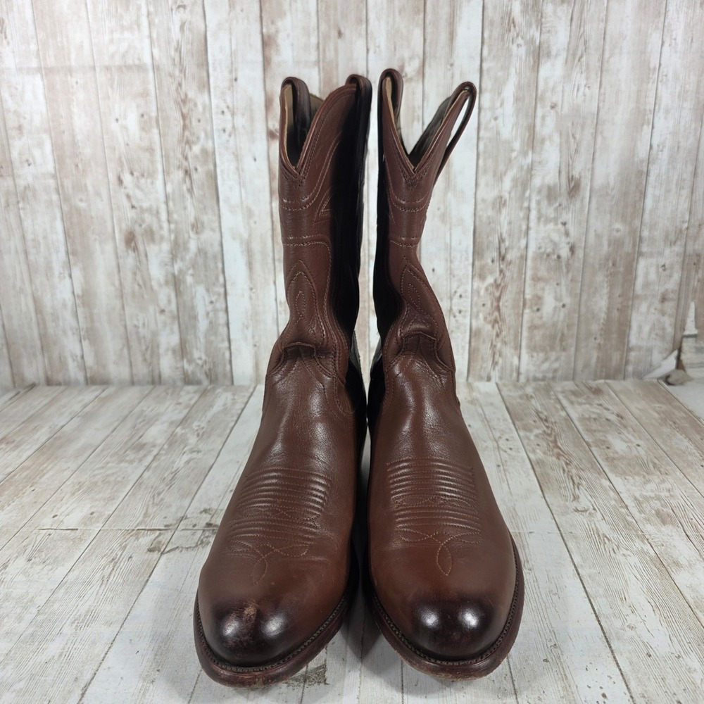 Tecovas The Cartwright Bourbon Calfskin Leather Cowboy Boots Mens 10.5 D Round - Picture 4 of 8